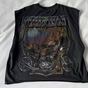 YoungLA Black Graphic Sleeveless T-Shirt